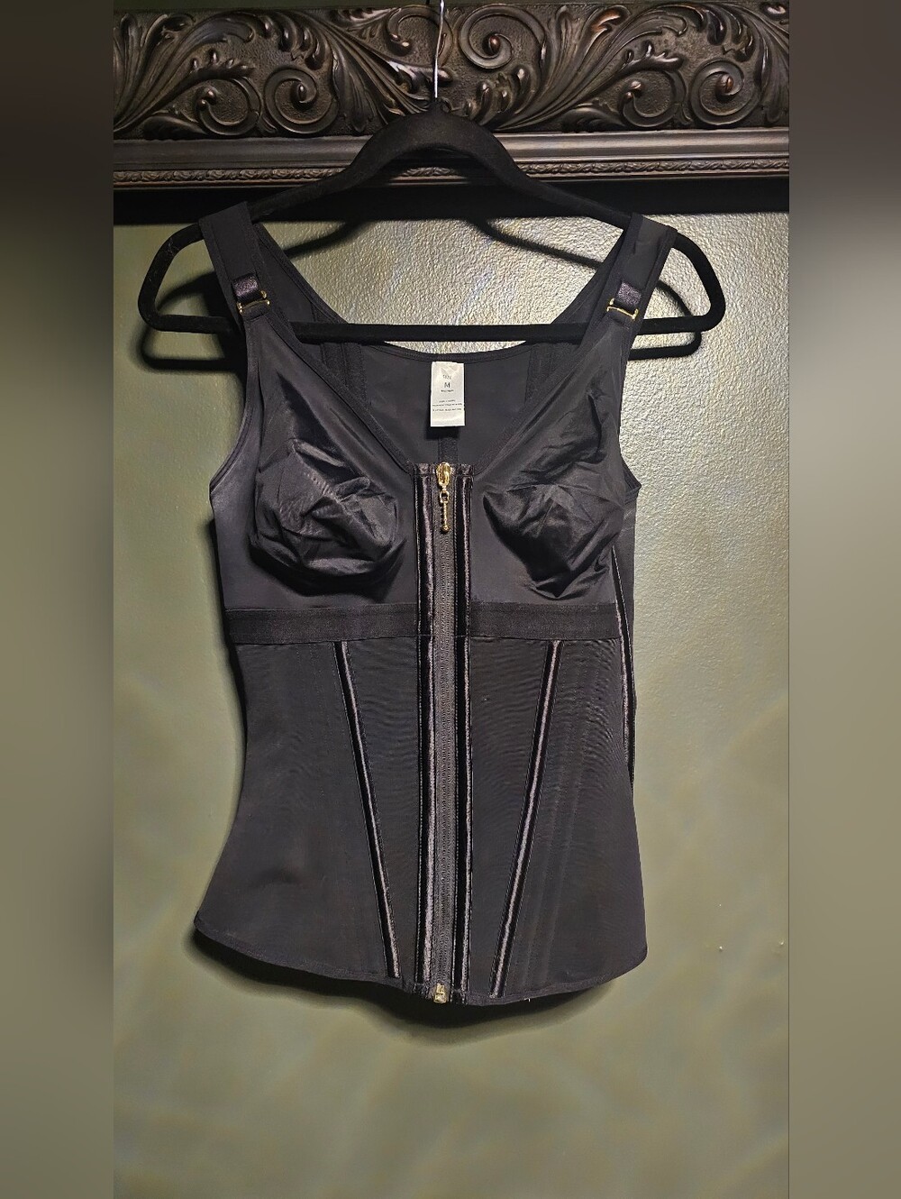 Shapeshe Black Front-Zip Shapewear Corset Top